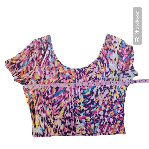 DECREE COLORFUL PINK CROPPED TEE - XL - Picture 6 of 8